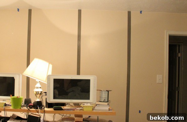 Crisp Paint Lines for DIY Rustic Wall Shelves