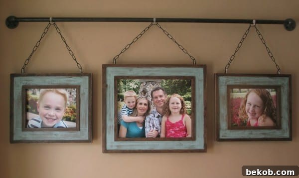 Iron Pipe Photo Display, Kruse's Workshop