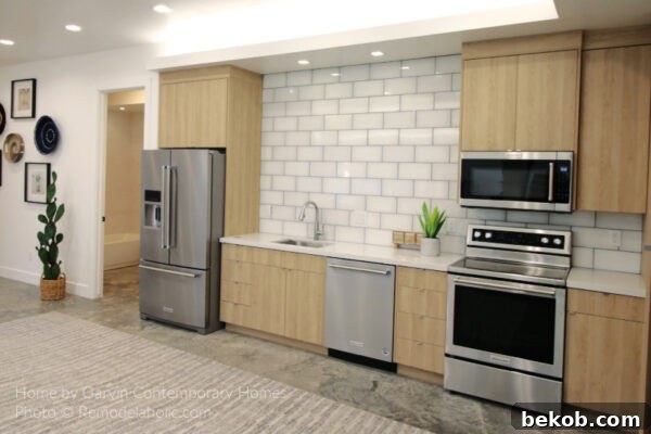 Small Modern One-Wall Kitchen