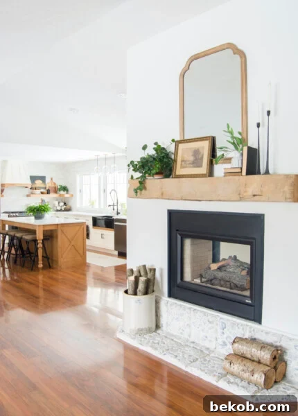 DIY Barnwood Beam Floating Mantel by Grace in My Space