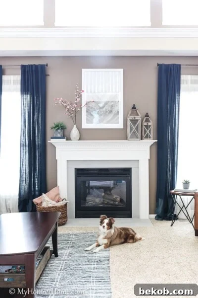Fireplace Makeover with Spray Painted Tile Surround by My Homier Home