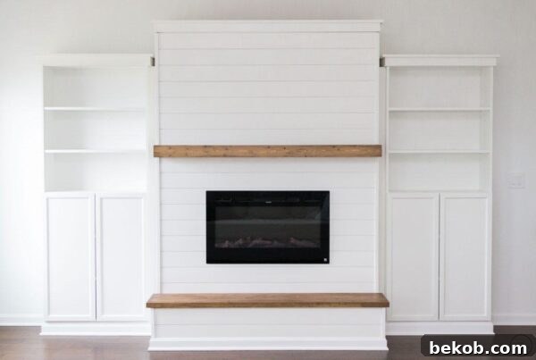 Electric Fireplace and Built-In IKEA Bookcases by Free and Unfettered