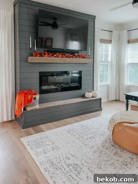 DIY Shiplap Electric Fireplace by Simply DIY Home