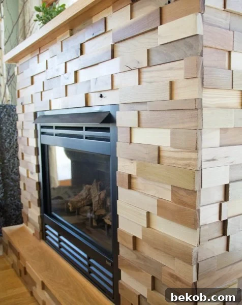 Fireplace Paneling Makeover using Recycled Hardwood by The Divine Living Space