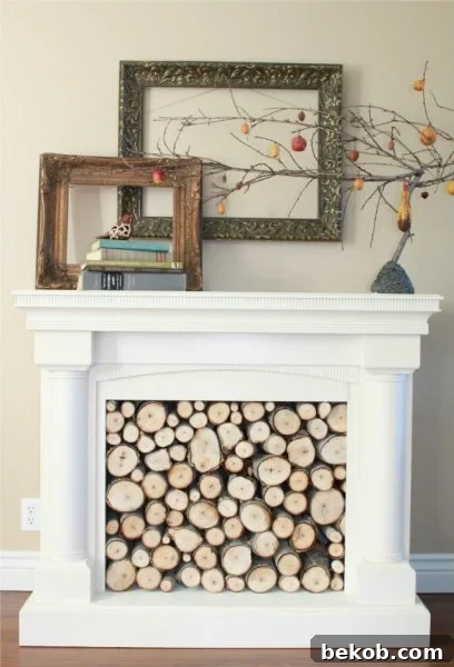 Repurposed Faux Fireplace Mantel Makeover by The Rooster and The Hen