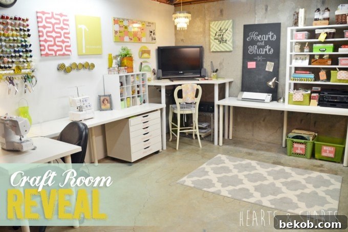 Unfinished Basement Craft Room