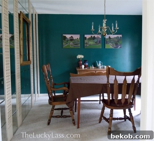 Teal Dining Room Makeover
