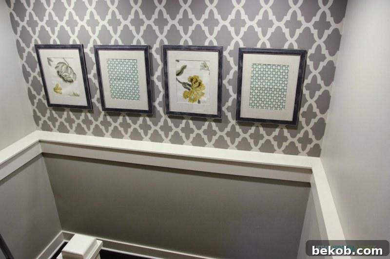 Stenciled Stairway Makeover