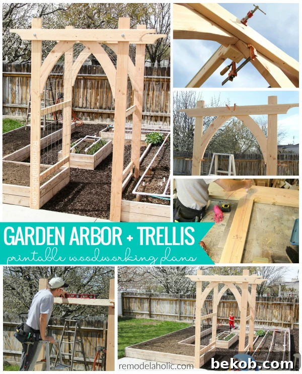 Arched Vegetable Garden Arbor Diy Woodworking Plans #remodelaholic