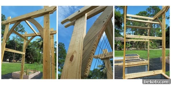 Build A Garden Arbor With Gothic Arches For Your Climbing Vegetables, Reader Update, Tutorial From @Remodelaholic