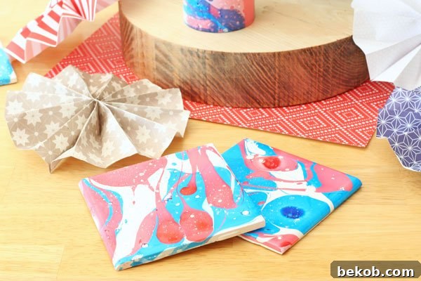 16 Inspiring Summer Makeovers for Your Home and Garden 11 Nail Polish Marbling Tutorial for Red, White, and Blue Decor Accents