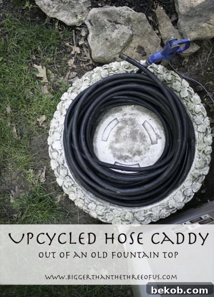 16 Inspiring Summer Makeovers for Your Home and Garden 13 Repurposed Hose Caddy for Smart Garden Organization