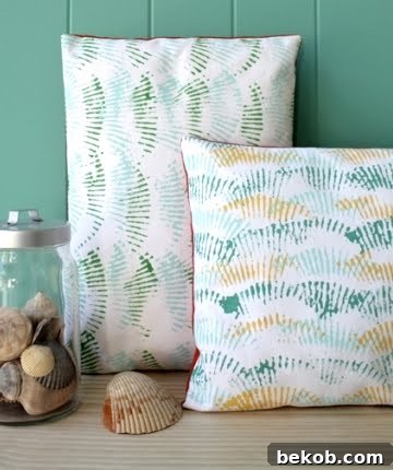 Seashell Stamped Fabric