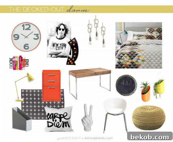 The Decked-Out Dorm: Tips for decorating your dorm room on Remodelaholic.com