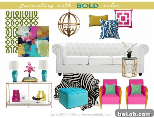 Decorating with BOLD color by Just The Bees Knees for Remodelaholic.com