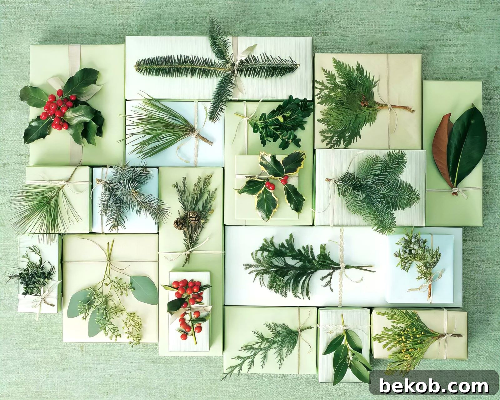 Pine Cuttings Decorating Gift Wrap 015110