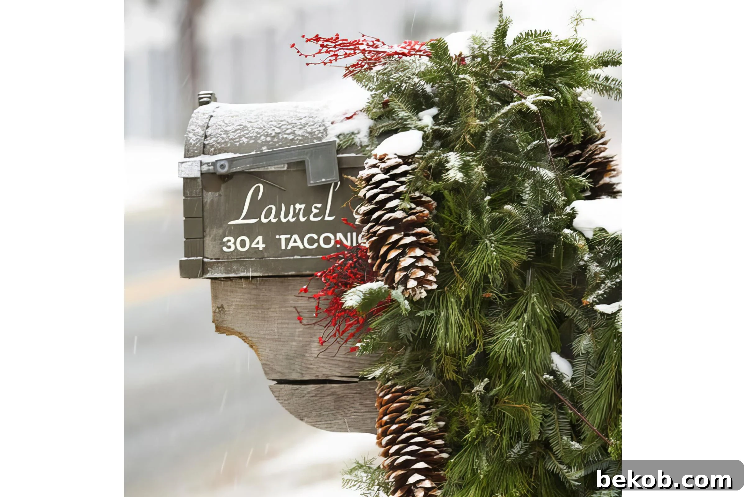 Use Fresh Evergreen Boughs To Decorate Mailbox BHG Via @Remodelaholic 032937 Copy
