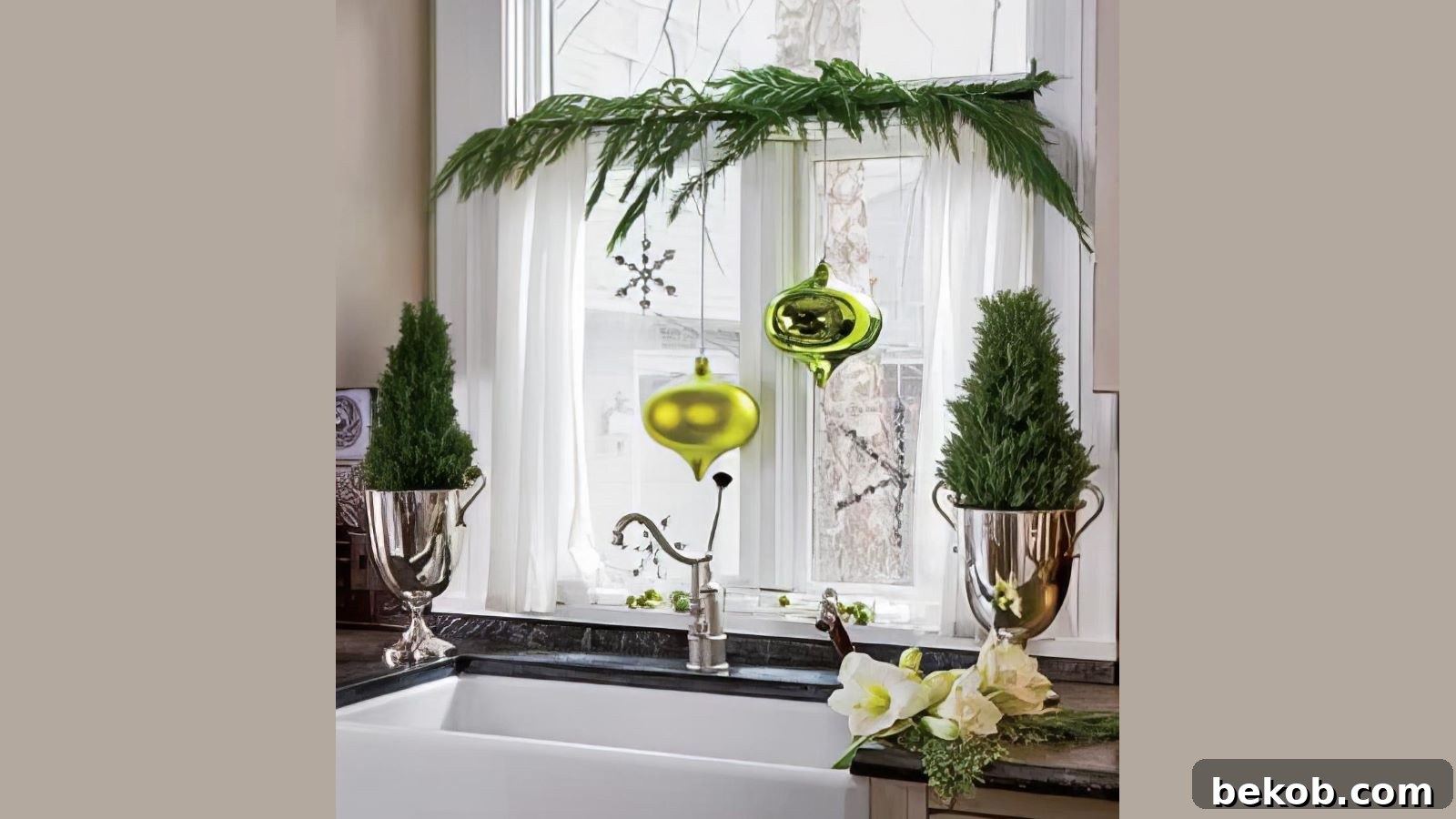 Fresh Pine Garland In The Kitchen Country Living Via @Remodelaholic 033101