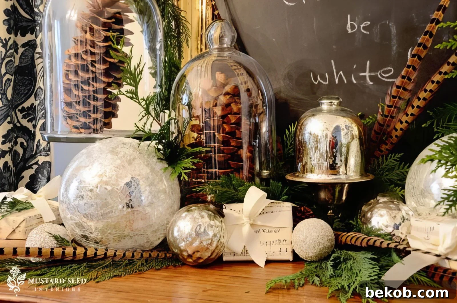 Tuck Sprigs Of Evergreen Into Mantel Decorations Miss Mustard Seed Via @Remodelaholic 600x398 032929