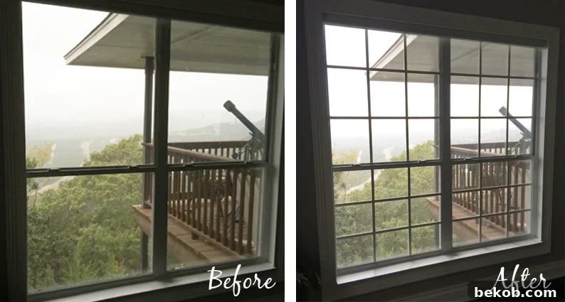 DIY window mullion grids before and after