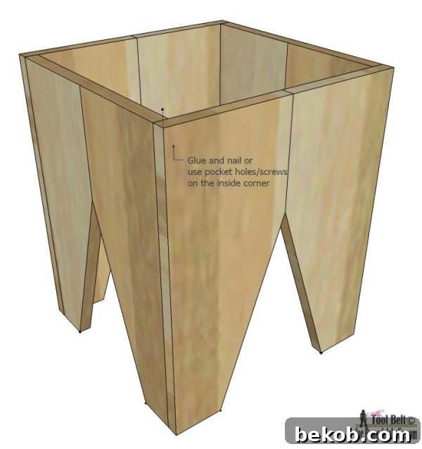 Assembling the stool base