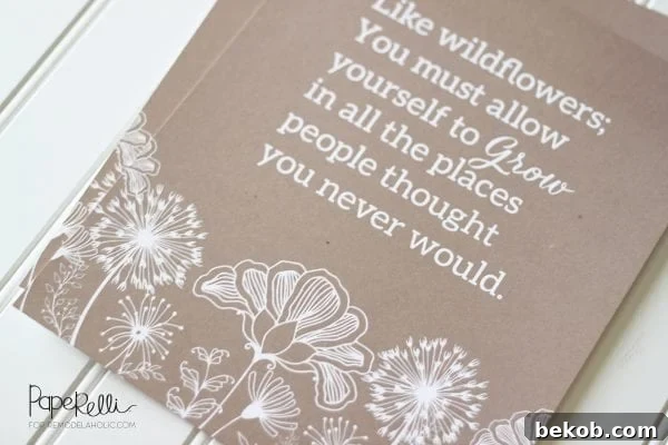 Free Wildflower Printable Wall Art from Paperelli, showcasing a delicate floral design perfect for neutral home decor