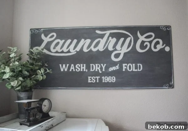Frugal DIY Wall Decor for Grand Spaces 16 Laundry Room DIY Wall Decor Sign