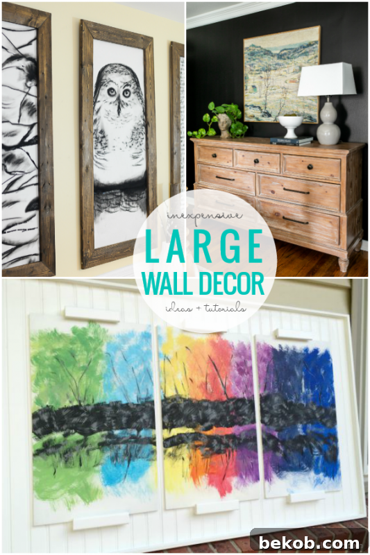 Frugal DIY Wall Decor for Grand Spaces 19 Inexpensive Large DIY Wall Decor Ideas For Large Wall Art, Remodelaholic