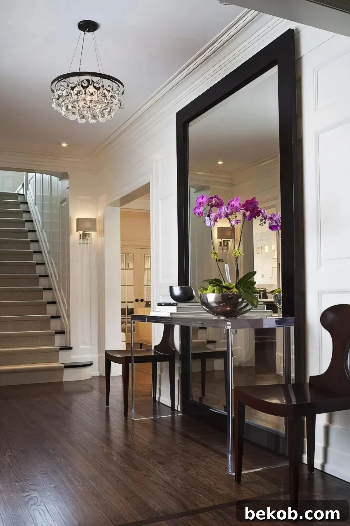 Oversized Mirror To Fill Tall Wall In Entry 