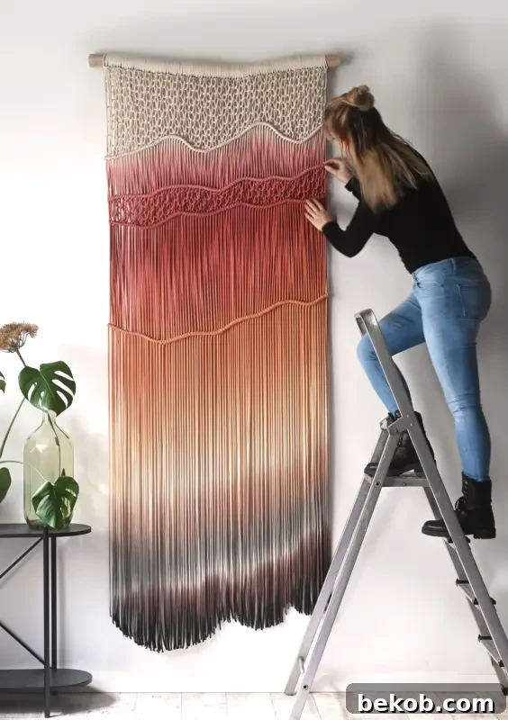 Modern Wall Textiles Dip Dyed Macreme