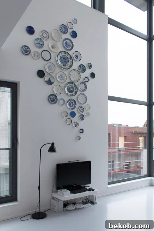 Collection Of Plates Wall Display For Tall Walls