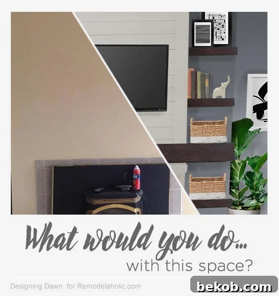 Tips for decorating around a non-working, off-center fireplace