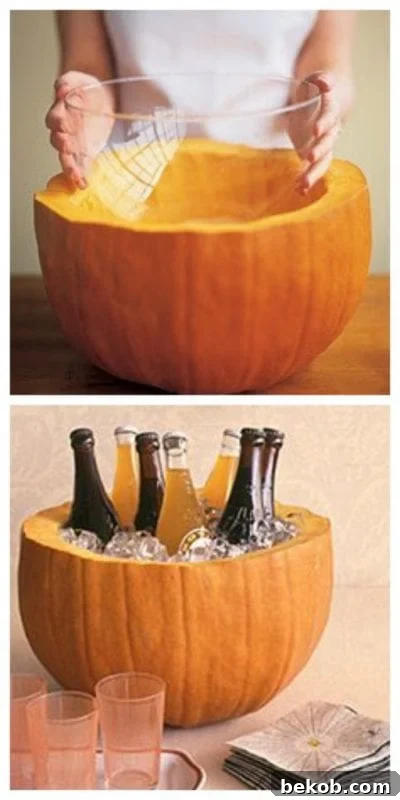 Stunning Pumpkin Centerpieces: Elevate Your Fall Table 11 Pumpkin drink cooler