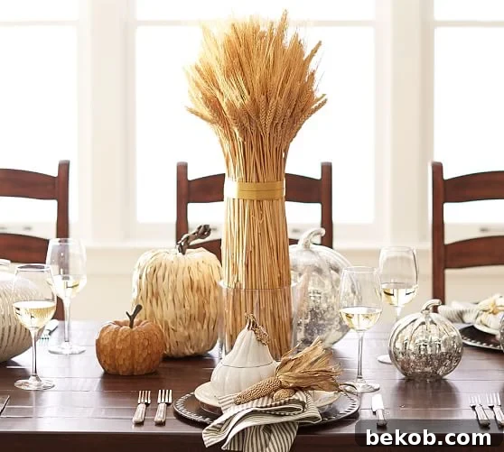 Stunning Pumpkin Centerpieces: Elevate Your Fall Table 14 Thanksgiving tablescape with woven pumpkins