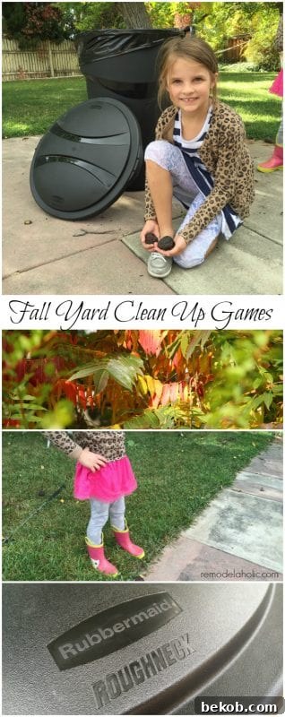 Preparing the backyard for fall with a Roughneck trash can