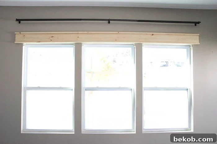Installing the header above the window