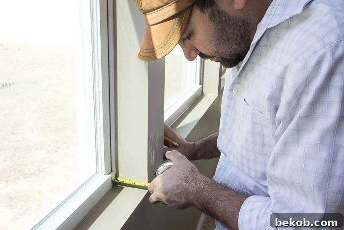 Measuring the window's depth