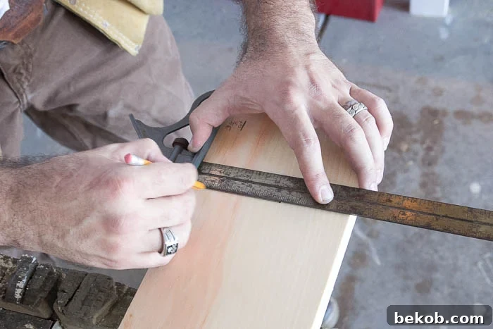 Drawing straight lines for the cutout