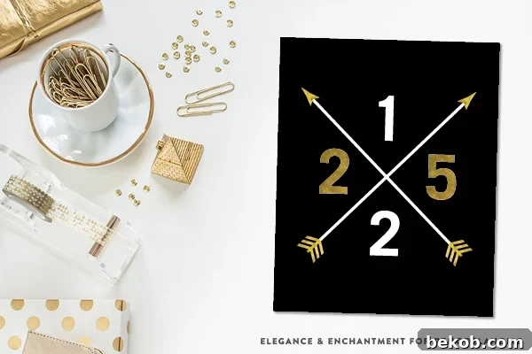 Christmas Date Art | Black and Gold Christmas Printable Art