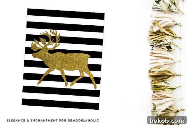 Elk Crossing | Black and Gold Christmas Holiday Printables