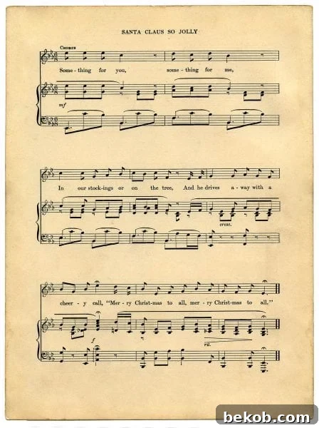 Sant Claus So Jolly, vintage Christmas sheet music