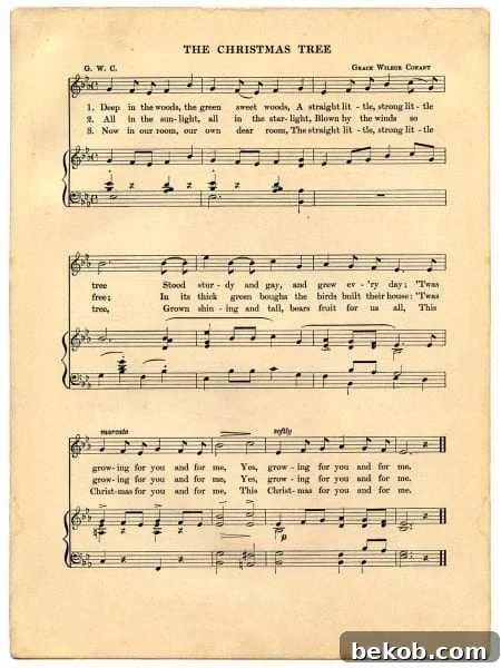 The Christmas Tree printable vintage Christmas music