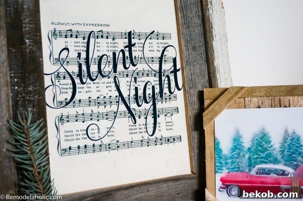 Printable Farmhouse Style Vintage Christmas Sheet Music, Handlettered Christmas Song Art #remodelaholic
