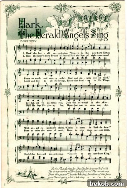 Hark the Harald Angels Sing printable vintage sheet music