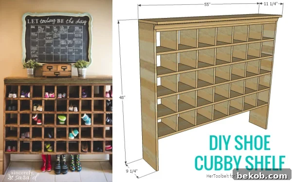 Tall Narrow Diy Shoe Cubby Shelf Woodworking Plans for Entryway Organization