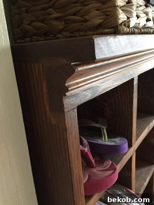how to build a vintage style mail sorter to organize shoes @Remodelaholic