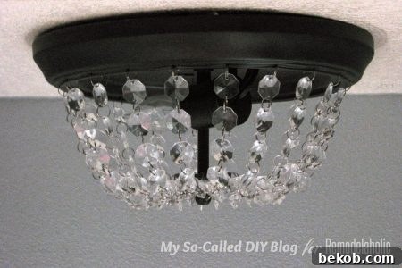 update a standard dome ceiling light to look like Pottery Barn Mia crystal flushmount, step 12 - My So-Called DIY Blog on @Remodelaholic