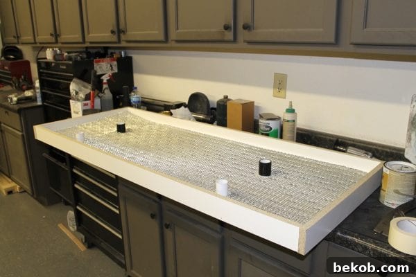 how to make your own solid concrete DIY countertops with forms and tinted concrete (1)