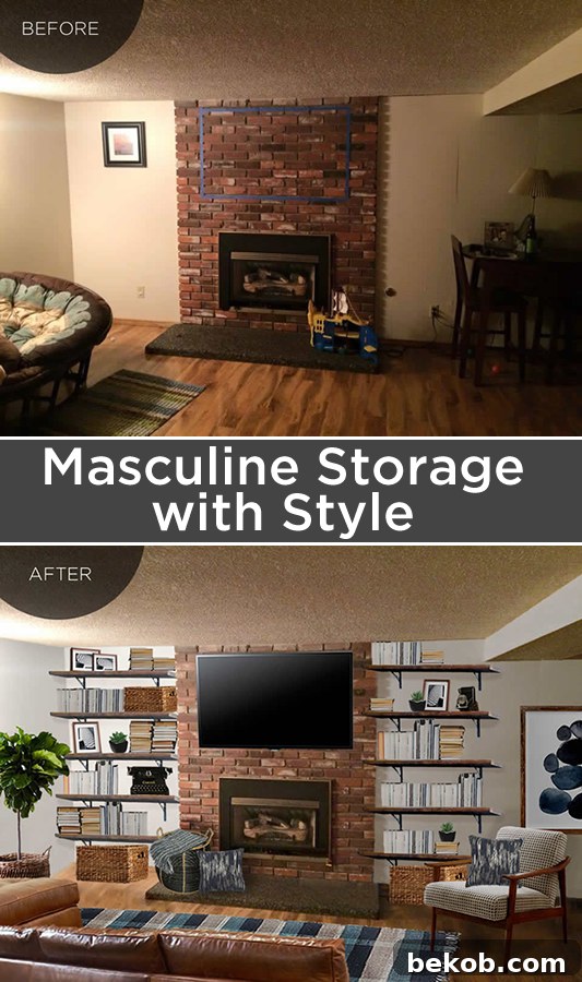 A masculine, rustic, family-friendly space