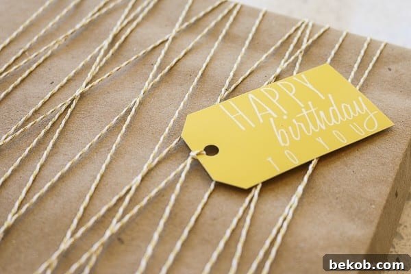 Close-up of a printed gift tag showcasing its cute design and vibrant colors
